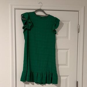 Green Ruffled Kids Dress